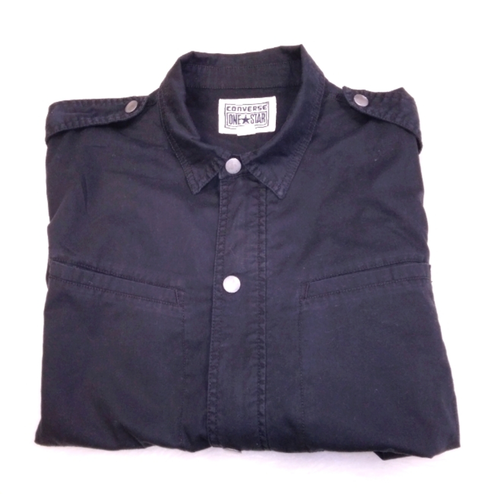 SHIRT/JACKET Light Weight Converse One Star Black Zipper And Snaps Jacket